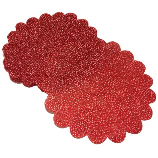 Rot Verschneite Tüll mit Glitzereffekt 25 Stück 23 cm - YY00025 - Mytortenland