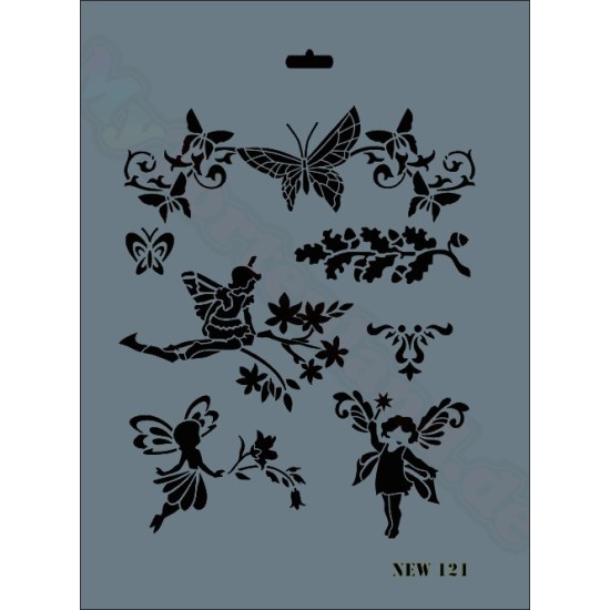 Schmetterlinge & Fee 2 Deko Schablonen - NEW121 - Rich Hobby